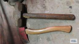 Hatchet and mini sledgehammer