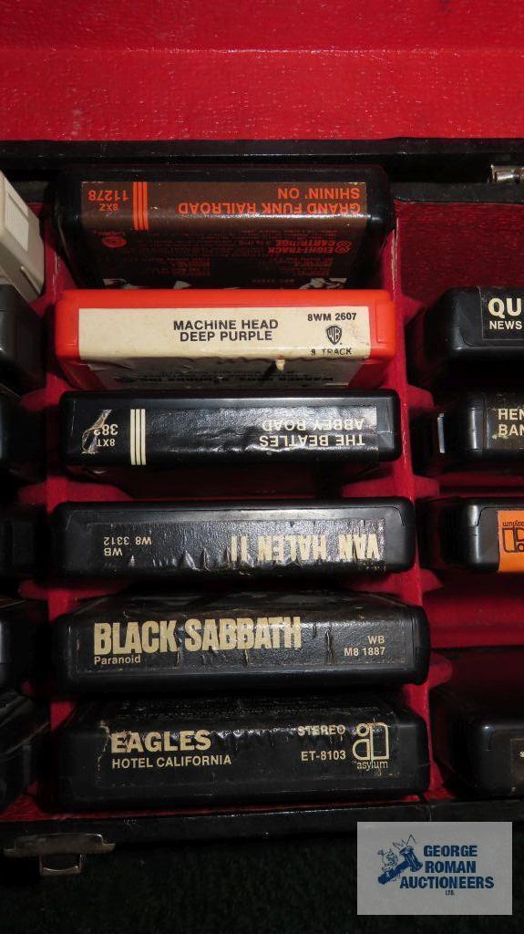 Lot of rock and other 8-tracks including The Beatles, Machine Head, Pink Floyd, Rod Stewart, Van