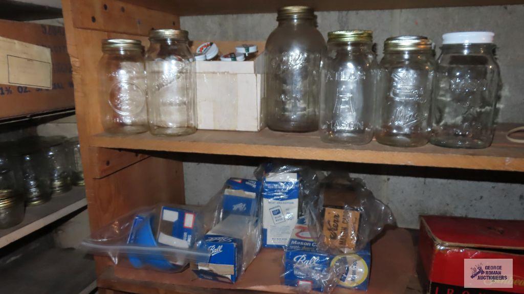 Lot of mason jars and mason jar accessories