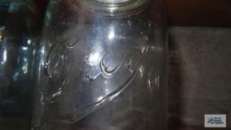 Two antique mason jars