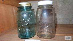 Two antique mason jars