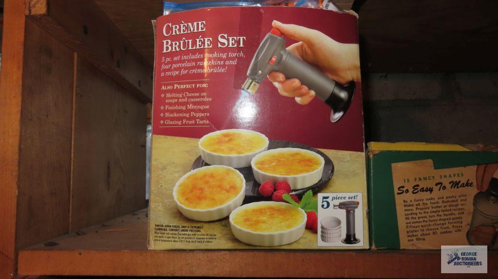 Creme Brulee set and vintage Mirro...cookie and pastry press