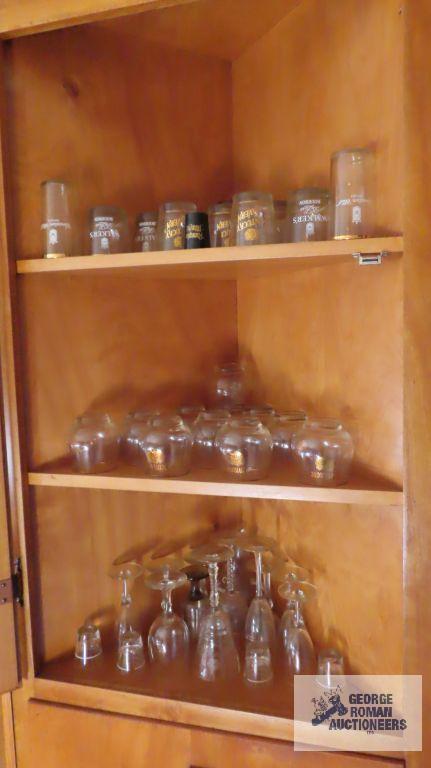 Lot of Glenmore tumblers, stemware and etc