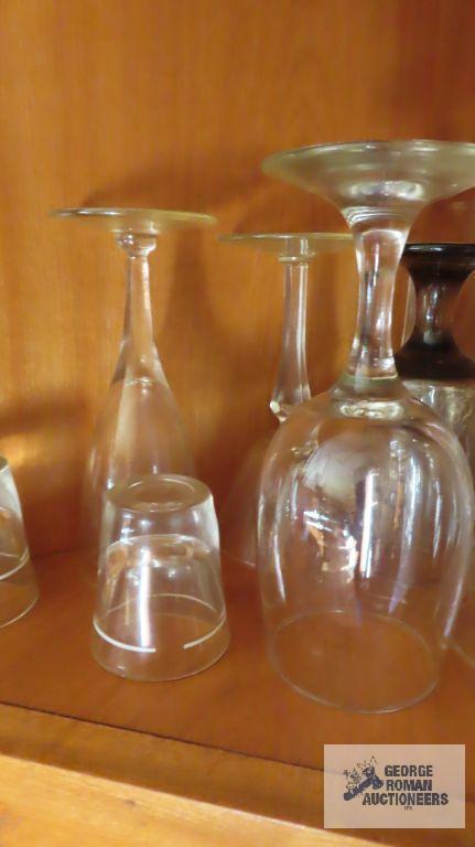 Lot of Glenmore tumblers, stemware and etc