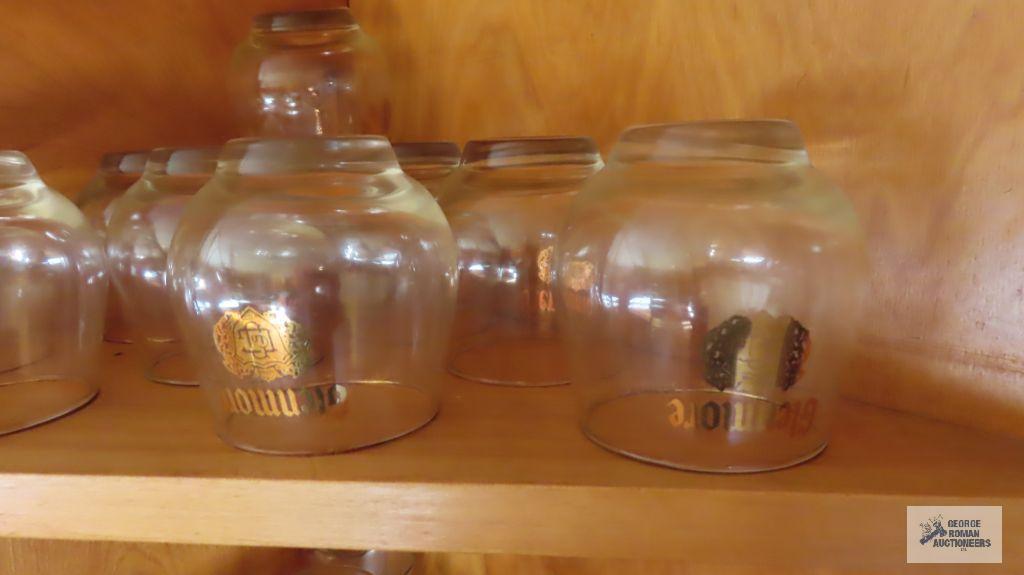 Lot of Glenmore tumblers, stemware and etc