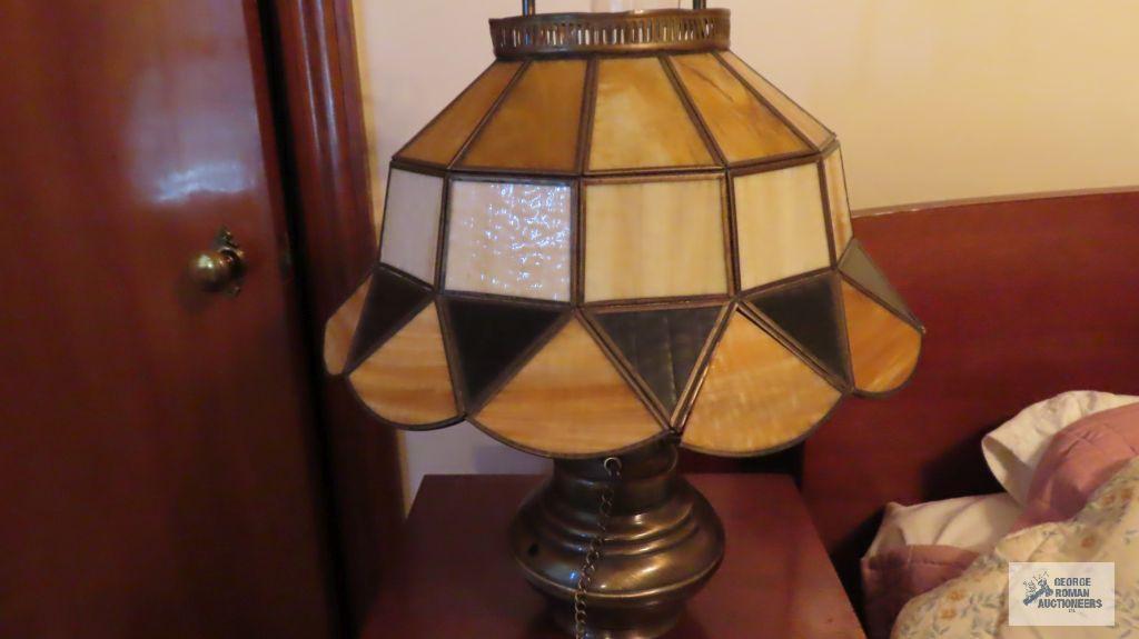 Lamp with Leaded glass type shade