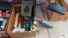 Homemade air tank, soldering gun, torch, grease gun and etc in box. No shipping!