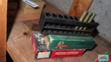Partial box of 25 Remington hollow point, partial box of Remington 30-30 and hornadys Frontier