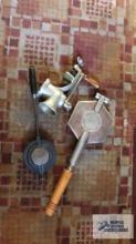 Vintage food grinder, hamburger press and Vitantonio pizzelle...maker