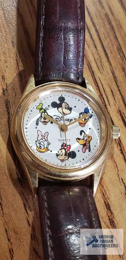 Disney...characters watch on genuine leather band