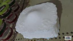 Milk glass vanity box with lid