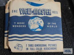 Assorted vintage Viewmaster reels with red Viewmaster