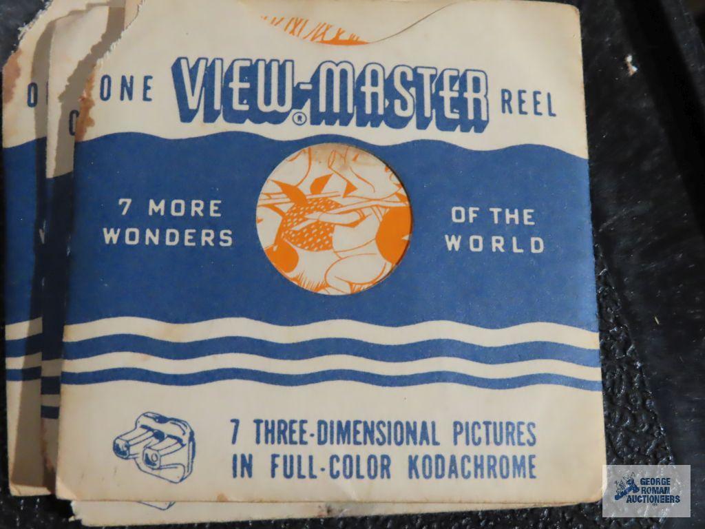 Assorted vintage Viewmaster reels with red Viewmaster