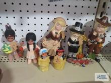Lot of Pilgrim and Indian figurines