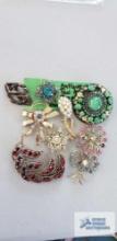 Costume jewelry brooches