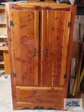 Cedar wardrobe with contents