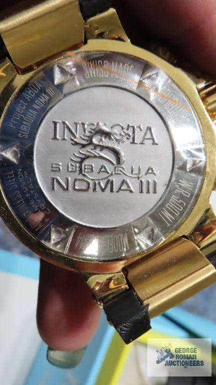 Invicta sub aqua Noma 3 watch, model number 5514, Swiss made, chronograph WR500MT, Stainless Steel