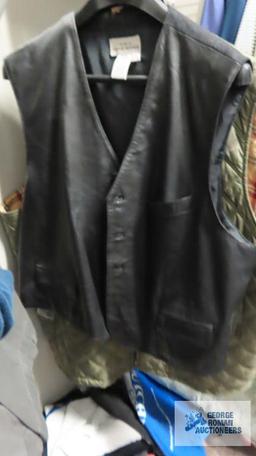 Eddie Bauer leather vest size 3x and Brooks Brothers vest size 4XL