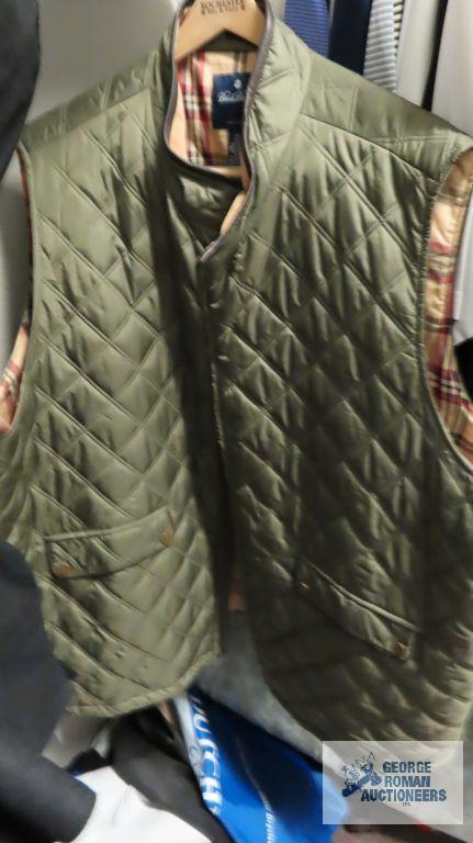 Eddie Bauer leather vest size 3x and Brooks Brothers vest size 4XL