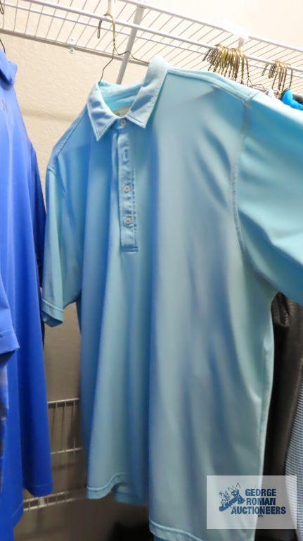 Large variety of golf shirts, mostly 3X and 4XL