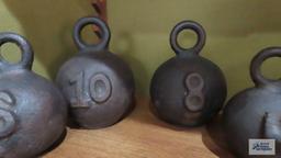 Decorative 4, 6, 8, and 10 weight metal balls