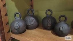 Decorative 4, 6, 8, and 10 weight metal balls