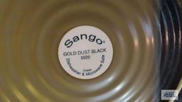 Sango Gold Dust black stoneware service for 10
