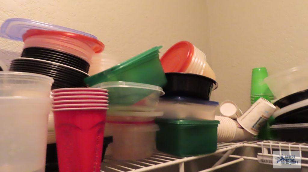 Large amount of plasticware