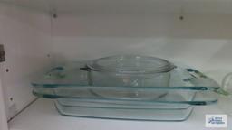 Pyrex measuring cup and glass cookware