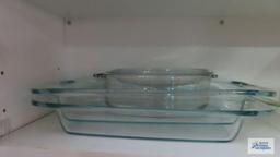 Pyrex measuring cup and glass cookware