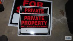 For sale and private property signs