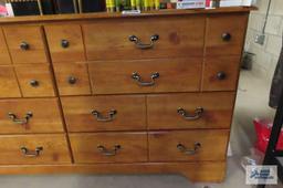 Six drawer dresser with mirror