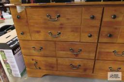 Six drawer dresser with mirror