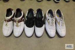 Three pairs of...Foot Joy...golf shoes,...size 11