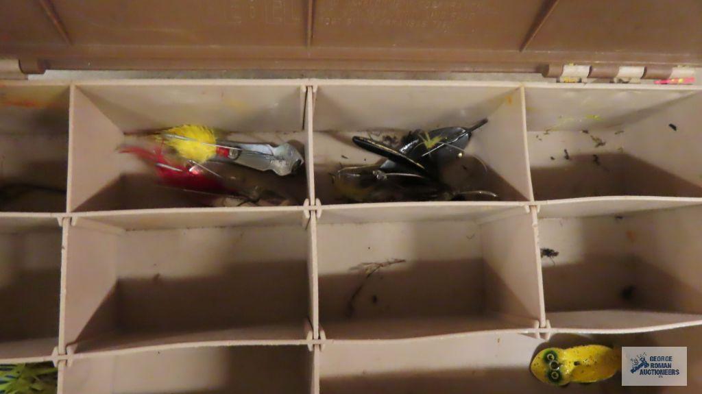 Three tackle boxes and contents