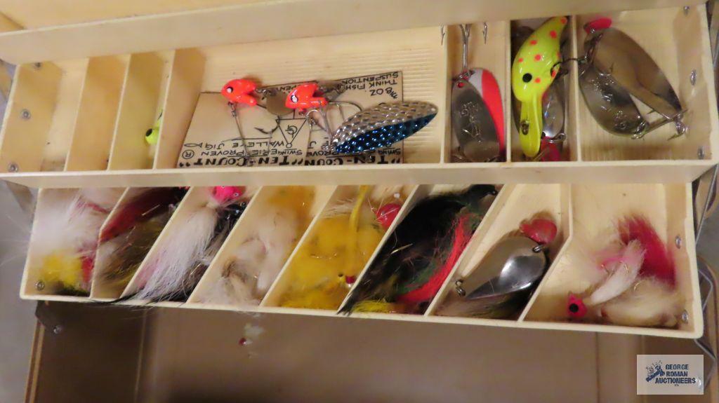 Three tackle boxes and contents