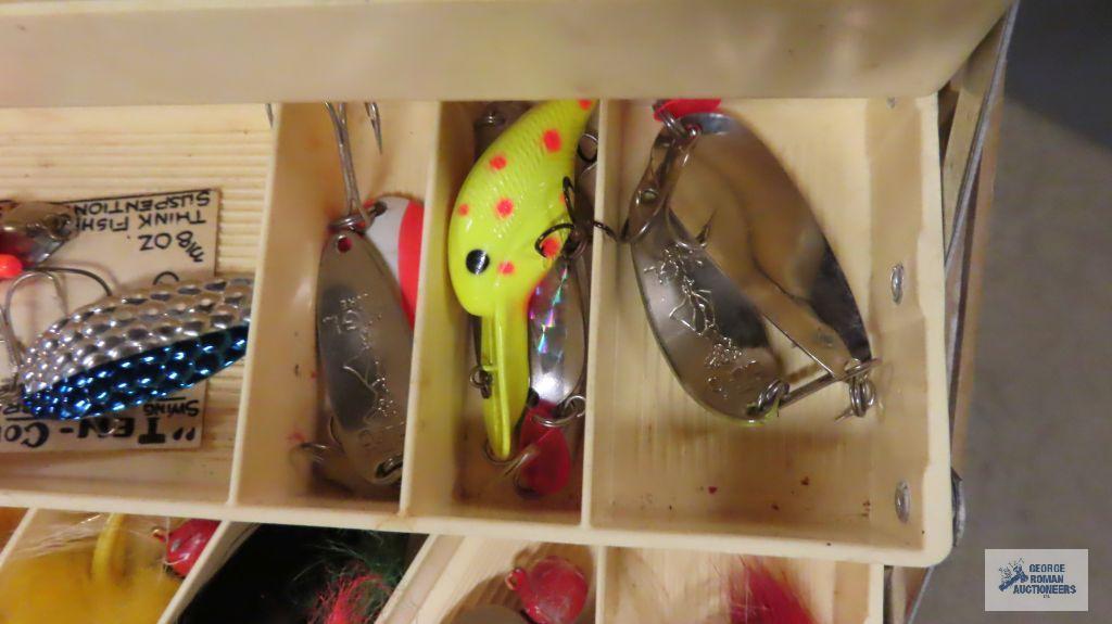 Three tackle boxes and contents