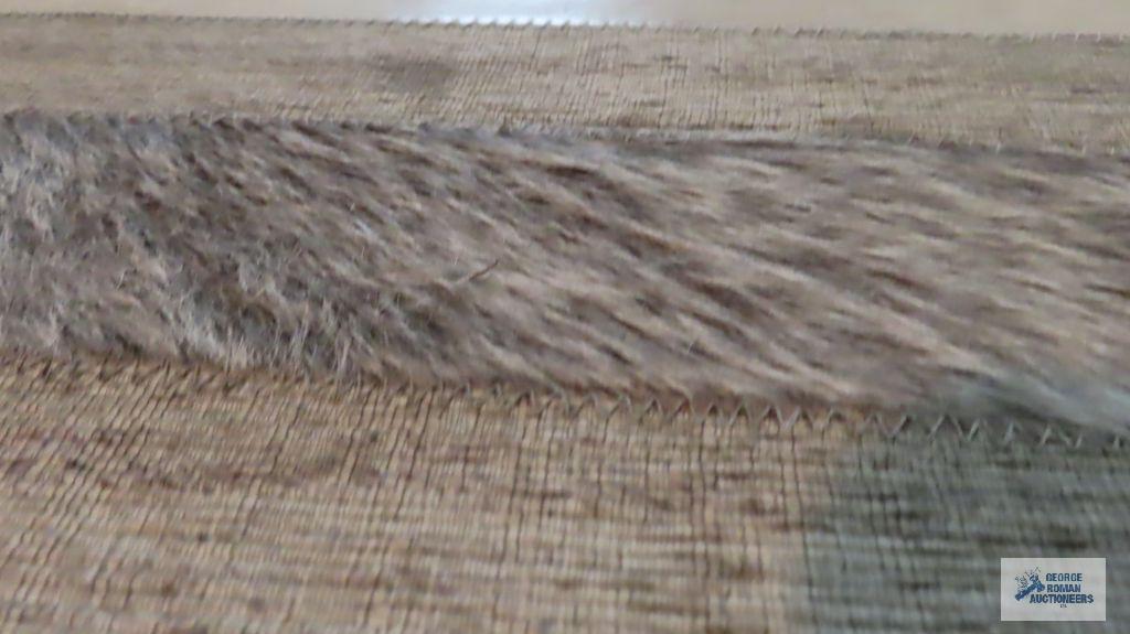 Santa Fe animal hide leather pile rug, 5x8