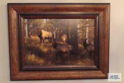 Unique frame canvas deer print