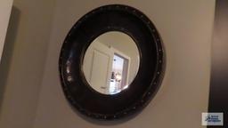 Decorative round wall mirror