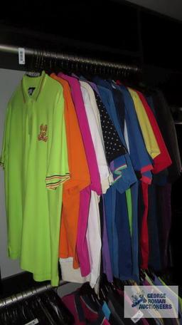 Assorted name brand golf shirts,...sizes 2XL to 4X