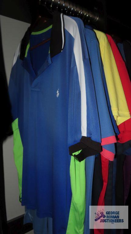 Assorted name brand golf shirts,...sizes 2XL to 4X