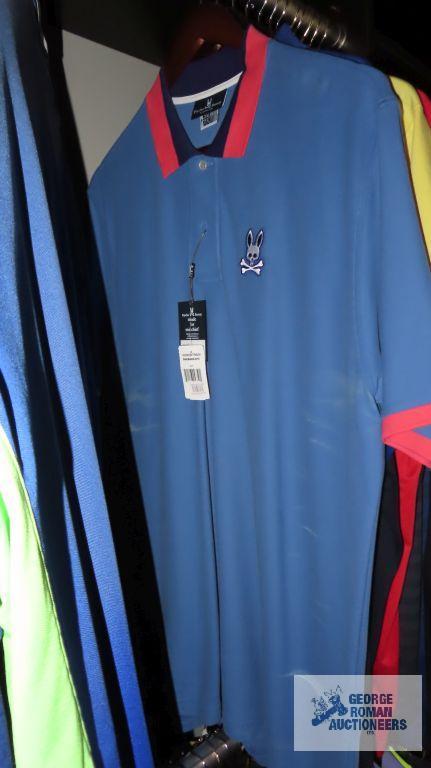 Assorted name brand golf shirts,...sizes 2XL to 4X
