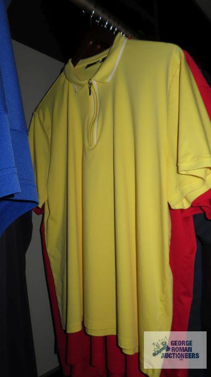 Assorted name brand golf shirts,...sizes 2XL to 4X