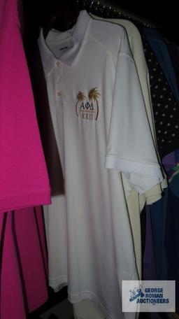 Assorted name brand golf shirts,...sizes 2XL to 4X