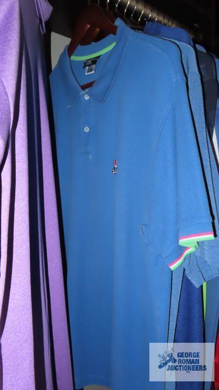 Assorted name brand golf shirts,...sizes 2XL to 4X