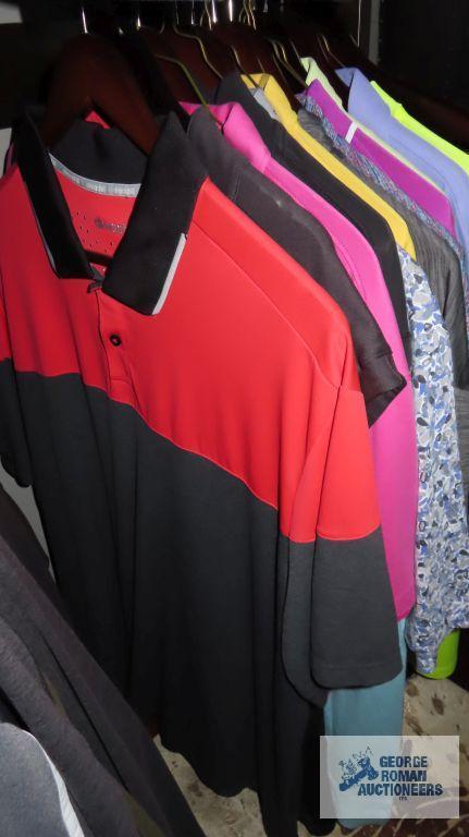 Assorted name brand golf shirts, sizes 2XL to 4X