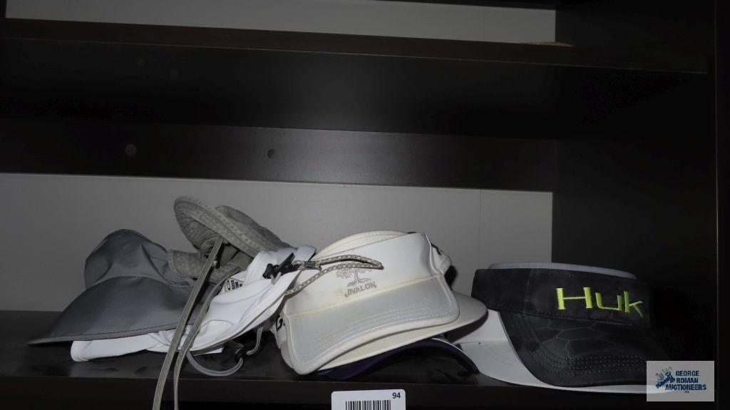 Assorted golf...visors and rain hats