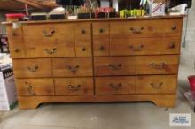 Six drawer dresser with mirror