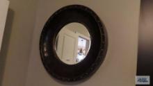 Decorative round wall mirror